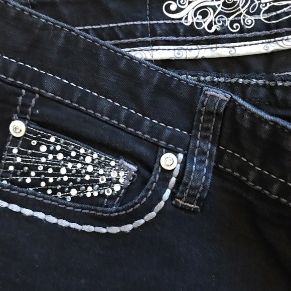 Dark embellished Express Jeans Size 4 - Picture 4 of 10